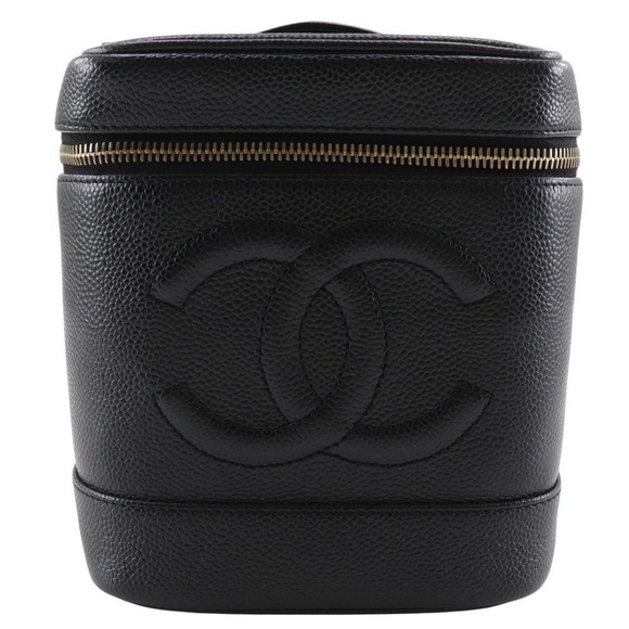 CHANEL Black Caviar Leather Coco Mark Pouch - Picture 1 of 10
